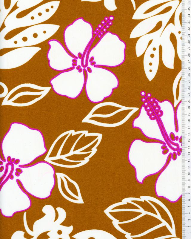 Polynesian fabric TAMARI Brown - Tissushop